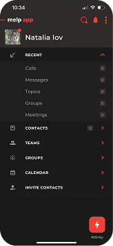 Melp mobile app screen